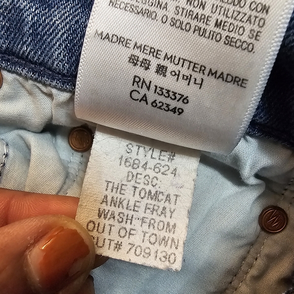 Mother The Tom Cat Ankle Fray From Out of Town Casual Denim Jeans Size 25 - Picture 8 of 10